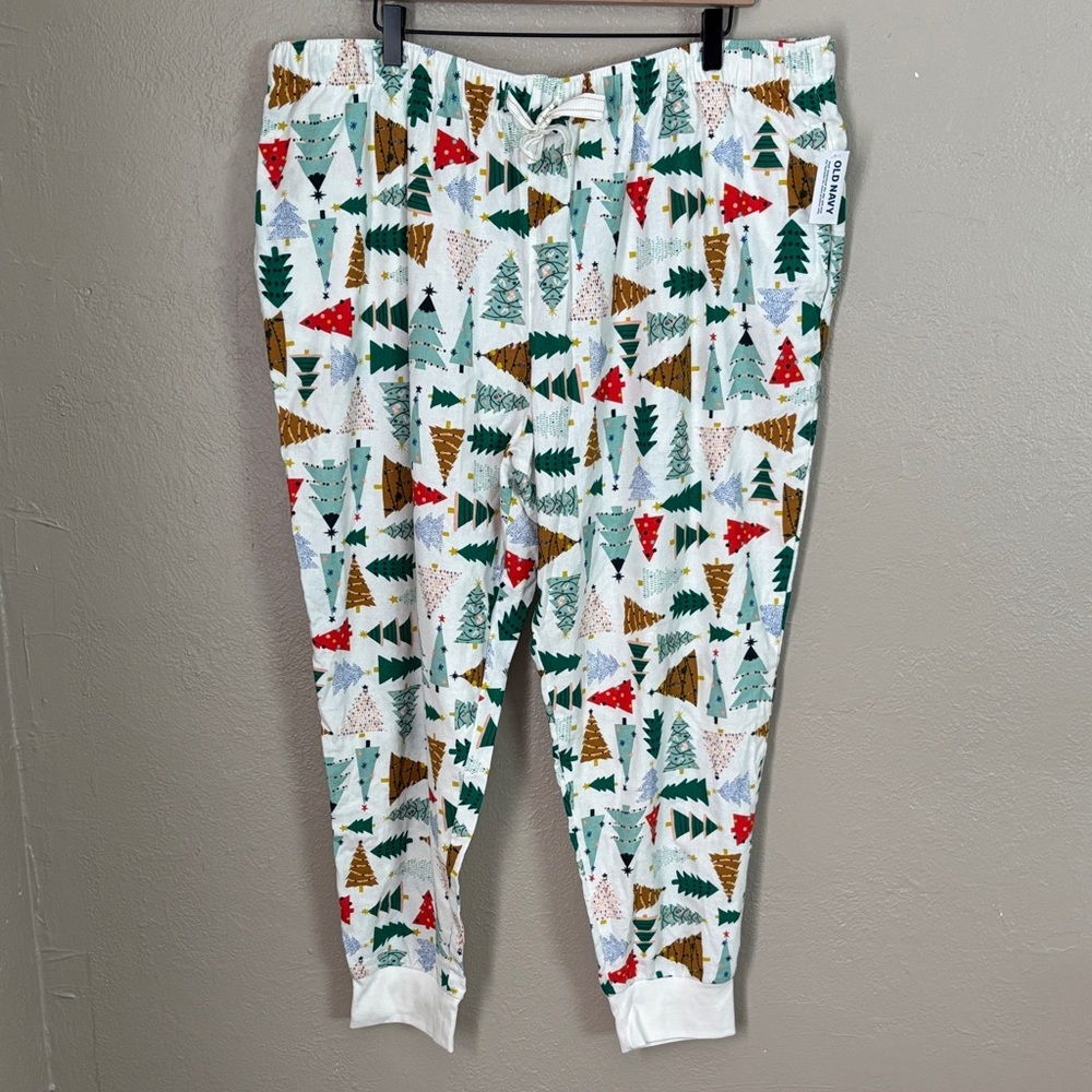 Old Navy Plus Size 2X Colorful Trees Flannel Jogger Style Pajama PJ Pants
